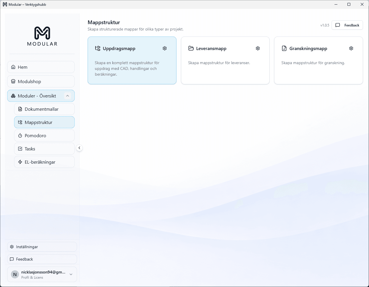 Mappstruktur skärmdump